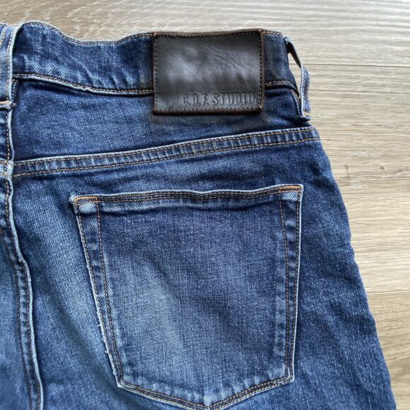 C.O.F. Studio Model M1 Jeans Men Sz 32x29 Blue Worn Wash Slim True - Picture 3 of 13